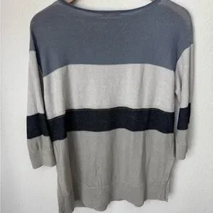 Lafayette 148 Linen Striped Sparkly Sweater