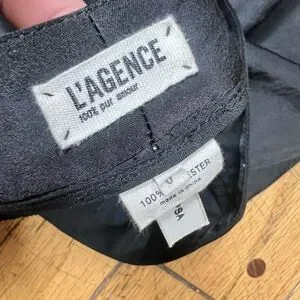 Lagence Joggers Black Satin Pants With Cropped Elastic Zip Ankle Womens Size 0