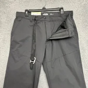 Lake Trail Mens Belted 34x32 Hiking Pants Black Outdoor Travel Casual NEW