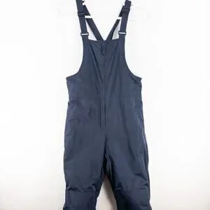 Lands End Snow Pants Kids 14 Navy Blue Bib Style Overall Ski Pants *FLAW