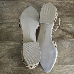 Lane Bryant Leopard Print Faux Suede Super Chic Flat Ankle Strap Shoes 11W