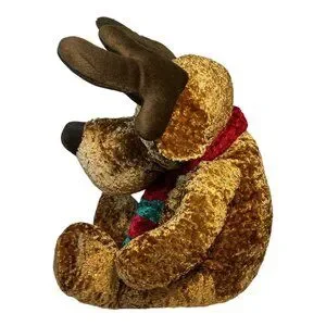 Large Plush Christmas Moose With Scarf & Antlers EUC Cuddly Buddy
