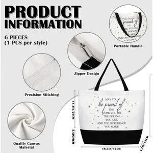 Large Size Tote Inspirational Gift Quote Bag. Matching Mini Bag Canvas Tote Bag