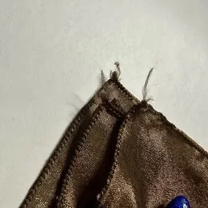 Large Water Silk Brown & Green Patterned Scarf Wrap