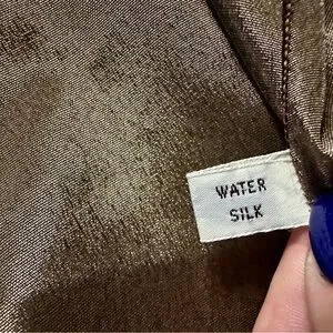 Large Water Silk Brown & Green Patterned Scarf Wrap