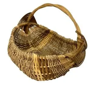 Large Wicker Buttocks Gods Eye Hand Woven Basket Egg Gathering Twisted Handle