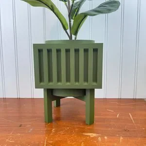 Larix Planter Pot Indoor Planter w/ Drainage Hole and Drip Tray