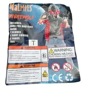 LAST ONE NWT Werewolf Costume Wolf Suits With Light Up Eyes AM PRICE $38