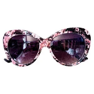 Laura Ashley Black Pink Floral Large‎ Sunglasses