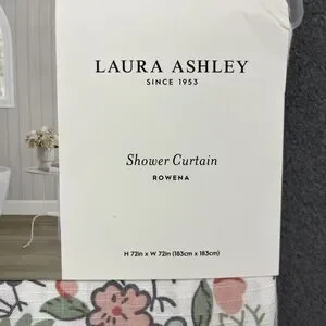 Laura Ashley Shower Curtain Floral Rowena Fabric Cottage 72 X 72 New