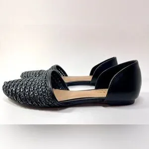 LAUREN CONRAD Women’s Calcite Slip On Woven Flats Black Size 6M
