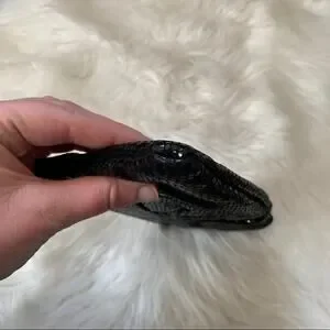 Lauren Merkin Black Leather Evening Clutch