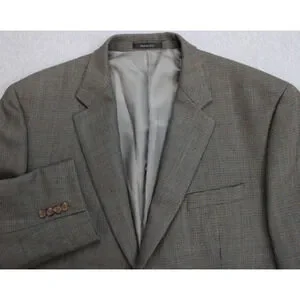 Lauren Ralph Lauren Blazer Mens 48R Houndstooth 100% Wool 2 Button Notch Label
