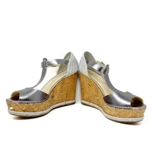 Lauren Ralph Lauren Sheila Platform Sandals In Metallic Silver