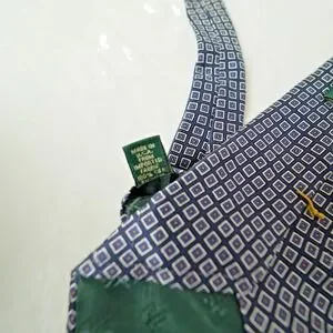 Lauren Ralph Lauren Silk Tie‎ Blue Geometric Pattern 34" Wide 57.5" Long – U.S.A
