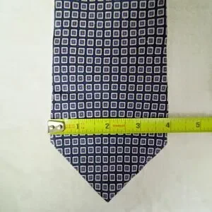 Lauren Ralph Lauren Silk Tie‎ Blue Geometric Pattern 34" Wide 57.5" Long – U.S.A