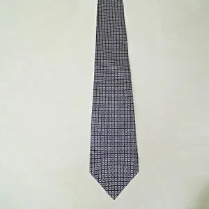 Lauren Ralph Lauren Silk Tie‎ Blue Geometric Pattern 34" Wide 57.5" Long – U.S.A