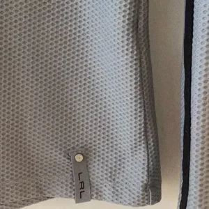 Lauren Ralph Lauren Sport M Like New Waffle 1/4 Zip Gray Black EUC Shirt Popover