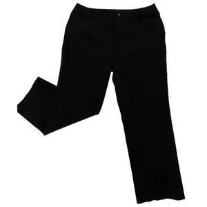 Lauren Ralph Lauren Trouser Pants Black Size 16 Cotton Blend Stretch Cropped EUC