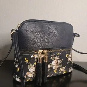Le Bag Floral Black Crossbody Bag