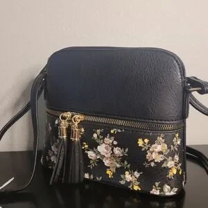 Le Bag Floral Black Crossbody Bag