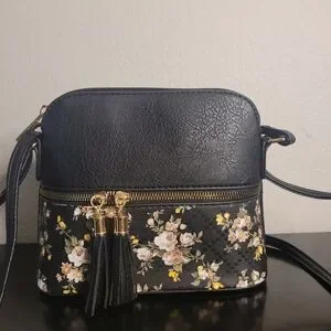 Le Bag Floral Black Crossbody Bag