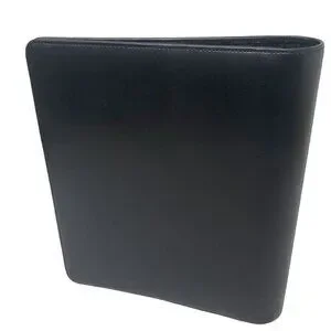 Leather Binder Organizer Black Luxury Office Accessory 2" Rings