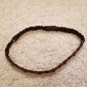 Leather Braided Belt With Studs & Stretch S