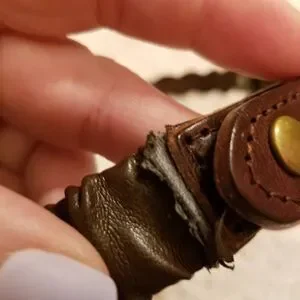 Leather Braided Belt With Studs & Stretch S