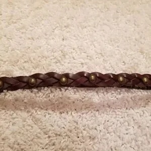 Leather Braided Belt with Studs & Stretch S