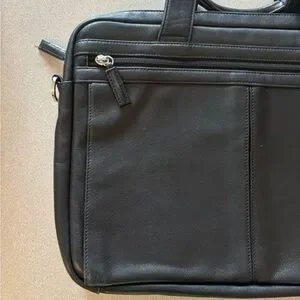 Leatherology Ebony Slim Laptop Briefcase Without Shoulder Strap