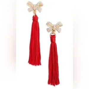 Leith Red and Gold Tassel Earrings