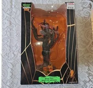 Lemax Spooky Town Spider Tree with Orange and Black