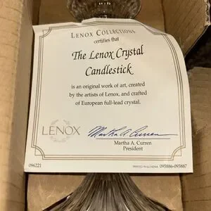 Lenox Collections Lenox Crystal Candlestick 5.5” European Full Lead Crystal