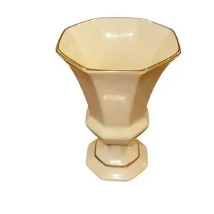 Lenox Off-white Footed Vase With Gold Rim Gold Accent 5.5"