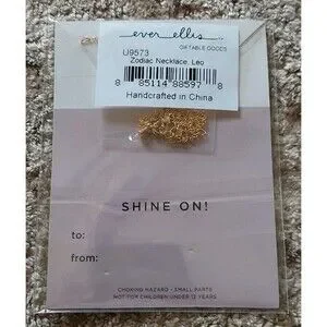 Leo Zodiac Bar Necklace 18K Gold Plated Ever Ellis 16" July 23 - August 22