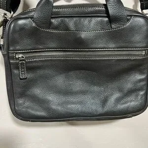Levenger Brown Full Grain Leather Shoulder Business Bag