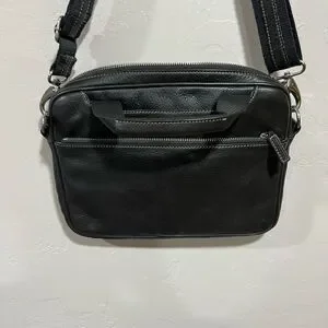 Levenger Brown Full Grain Leather Shoulder Business Bag