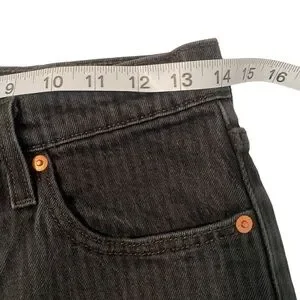Levi's 501 Premium Black Striped Denim Boot Cut Jeans Sz W27 X L28