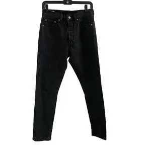 Levi's 501 Premium Black Striped Denim Boot Cut Jeans Sz W27 x L28