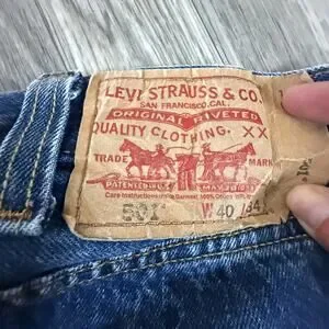 Levi’s 501 Straight Fit Jeans Blue Denim Button Fly 40x34 Made In Mexico