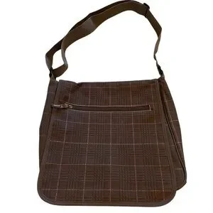 Levi's Brown Plaid Messenger Bag