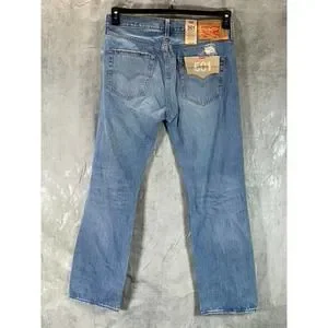 Levi's Men's 501 Original-Fit Button Fly Ripped Denim Jeans SZ 33X30