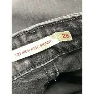 Levis 721 Skinny Jeans Women 28 Gray Denim High Rise Minimalist Cotton Blend