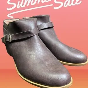 Life Stride Dark Brown Ankle Booties