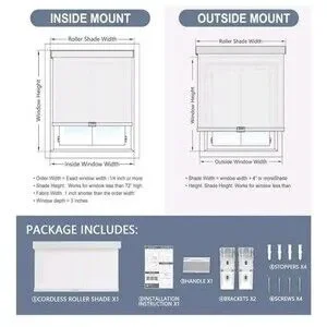 Light Filtering Roller Shades Cordless Blinds For Windows Free-Stop Shades W