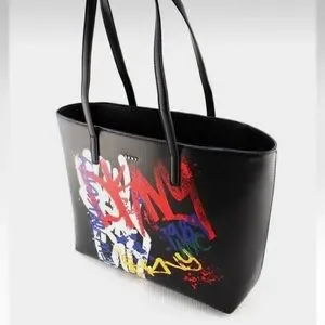 Like New DKNY Bryant Park Large Tote Graffiti Urban Chic Handbag