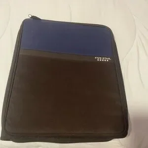 Like New Mead Five Star Blue and Black Zipper Binder