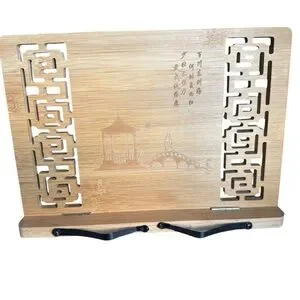 Like New Wooden cookbook Stand with Adjustable Height