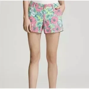LILLY PULITZER The Callahan Shorts Bloomin' Cacoonin' Print Pink Green Floral 6